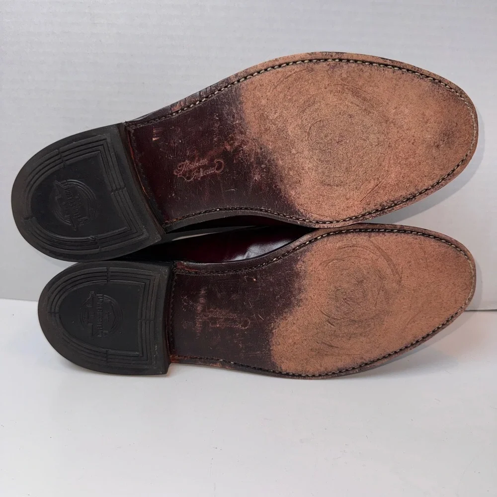 Florsheim Tassel Loafer Mens 8 D Burgundy Imperial Quality Vintage Leather 92170
